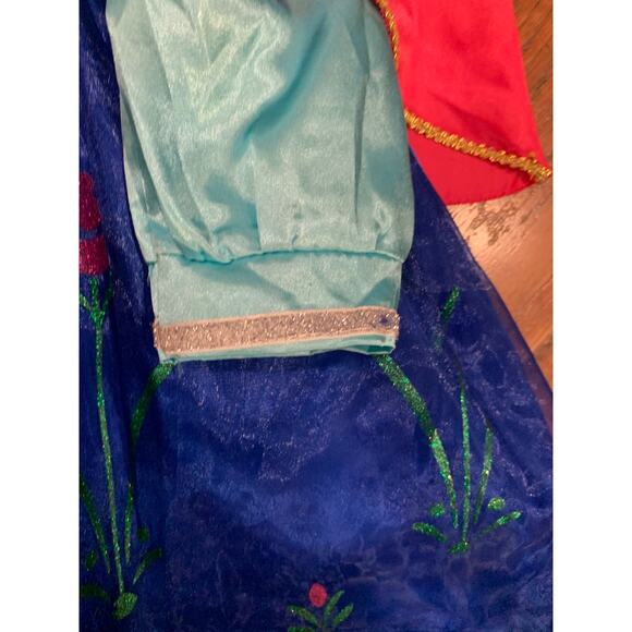 Disney Frozen Anna Costume Dress Girls Size 4-6 Long Sleeve Blue Red Princess - Picture 3 of 12